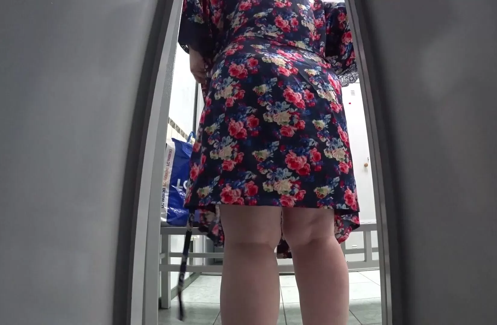 Hidden cam in the public locker room at the pool spying on a mature milf with a juicy ass, big boobs, hairy pussy and a plump belly. Amateur fetish pic photo