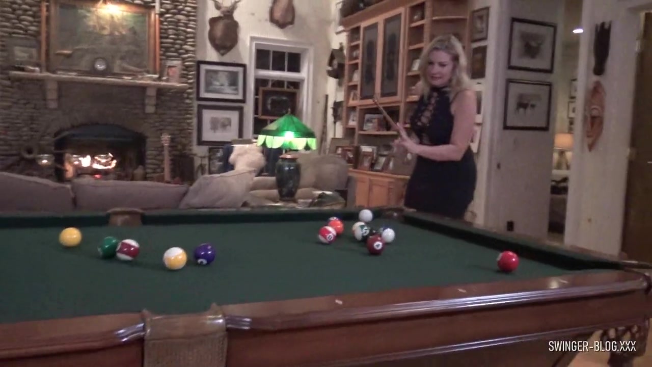Amateur Wives Mandy and Nikki Masturbating and Licking on the Pool Table watch online pic