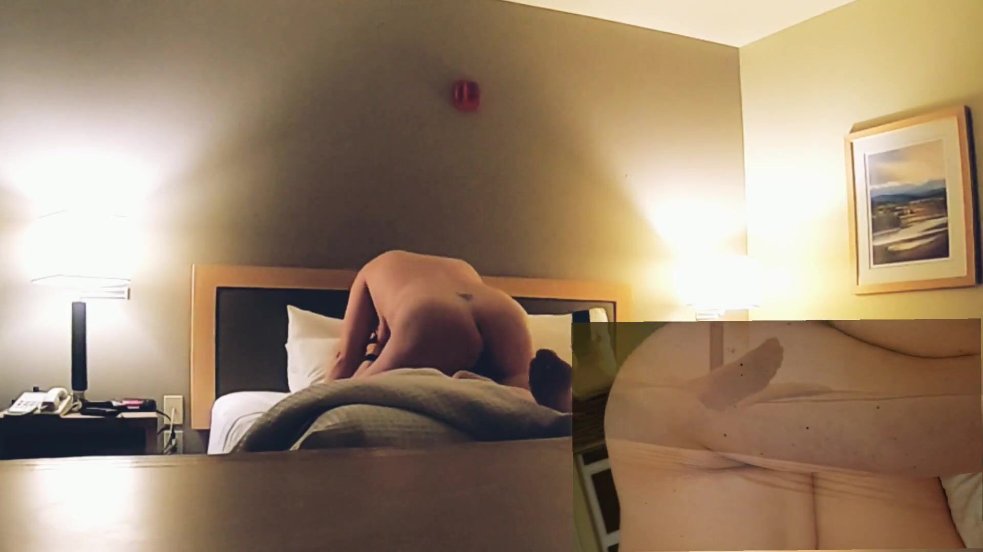 Hotwife gets fucked with Bad Dragon sleeve in hotel watch online