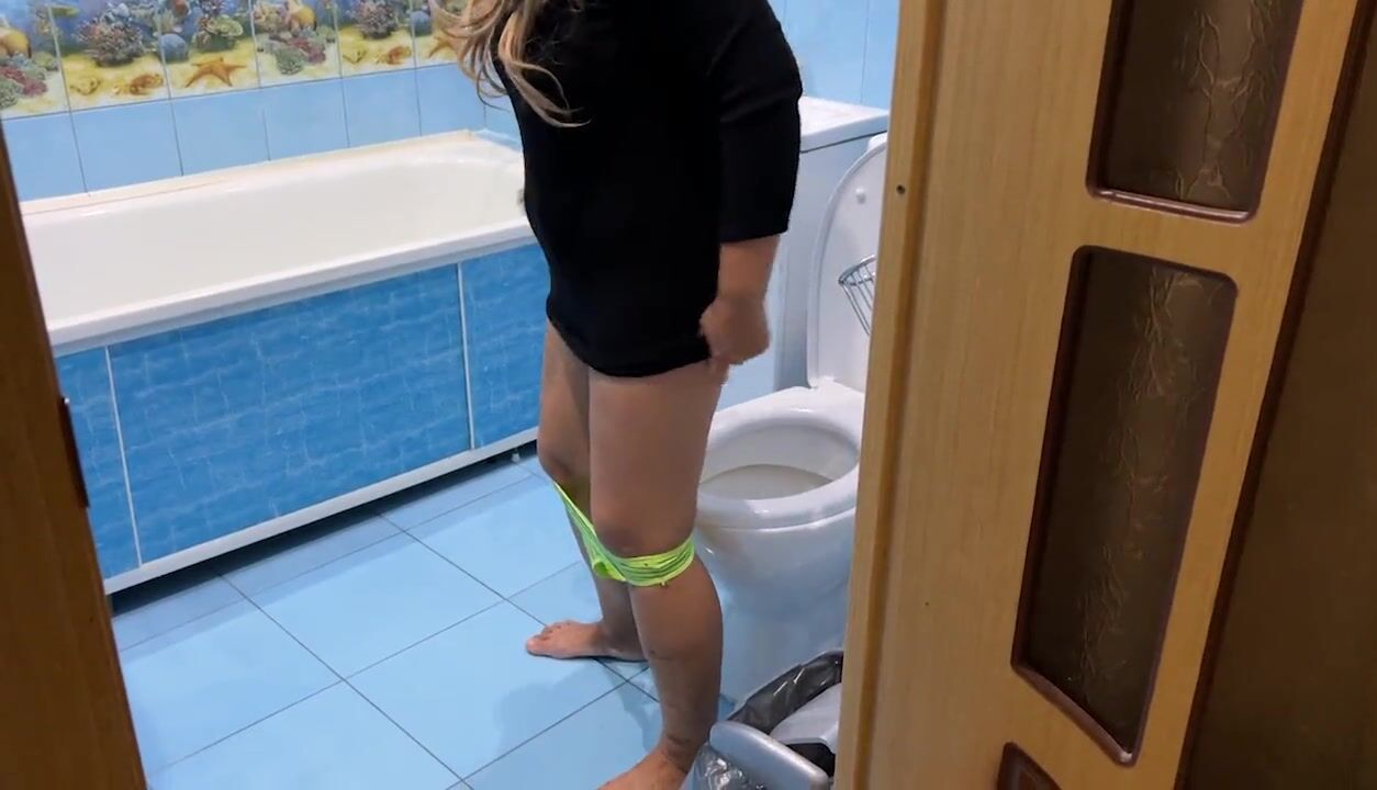 Milf was sitting in the toilet and bent over for anal sex watch online