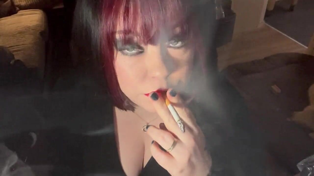 British Tart Tina Snua Tugs On Her Perky Nipples and Chain Smokes 2 Cigarettes