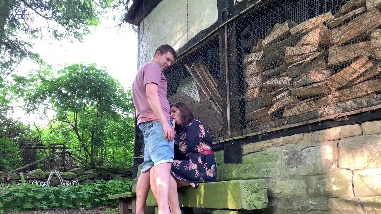 Outdoor sex behind a farmhouse photo